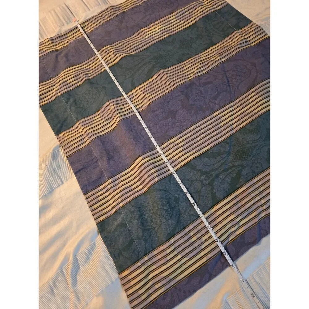 Vintage Springs Dark Boho Purple  Green Striped Pillowcase  Standard